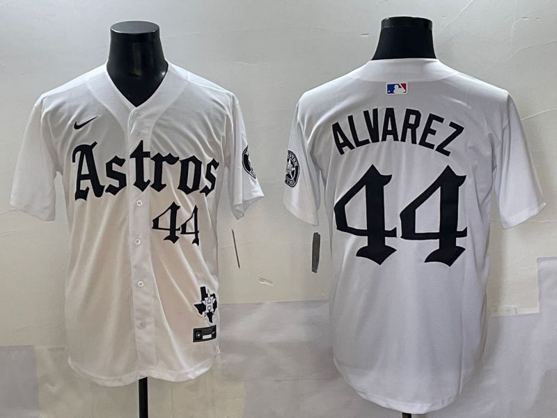 Men 2025 Houston Astros 44 Alvarez White Five generations Joint Name Nike MLB Jersey style 6